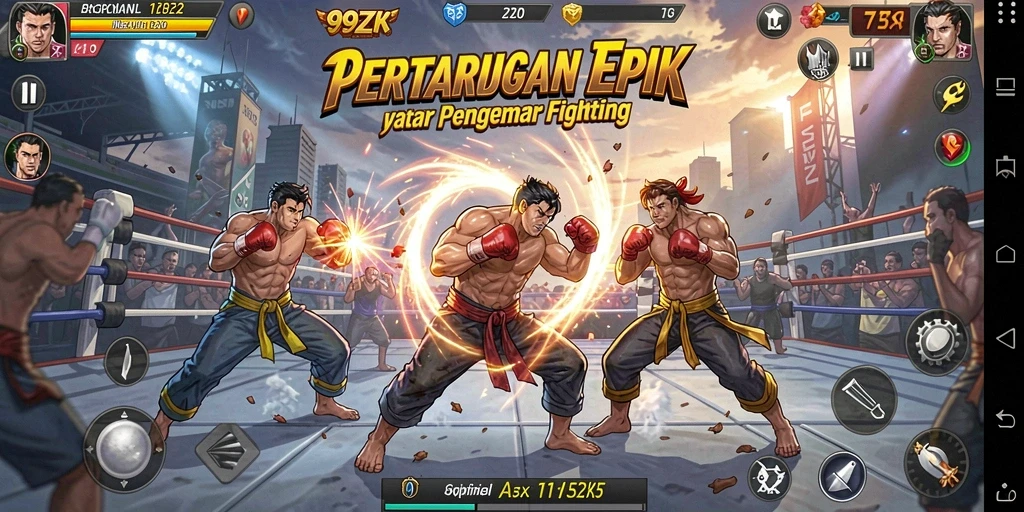 Screenshot gameplay pertarungan seru dalam 99ZK.