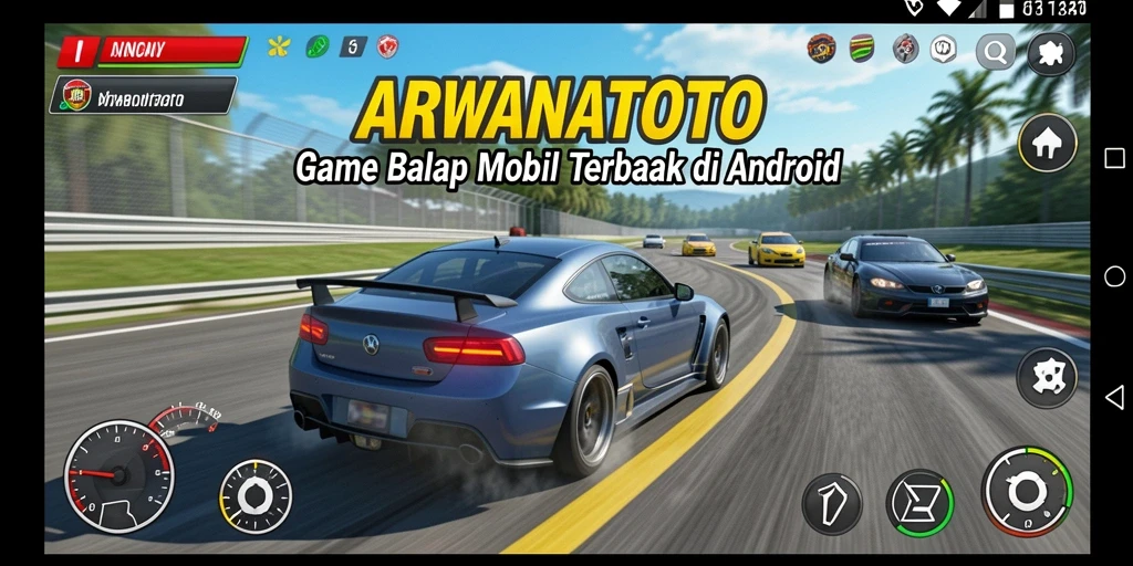 Tangkapan layar menunjukkan aksi balap mobil yang mendebarkan.