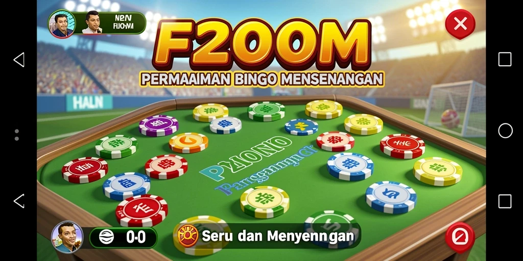 Tampilan gameplay F200M dengan keseruan permainan Bingo.