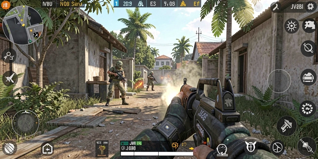 Tangkapan layar <strong>JV88</strong> menampilkan aksi mendebarkan dalam gameplay FPS.