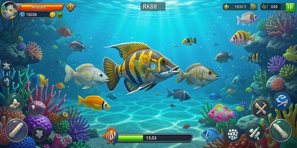 Tampilan gameplay RK88 yang menarik untuk permainan Tembak Ikan.