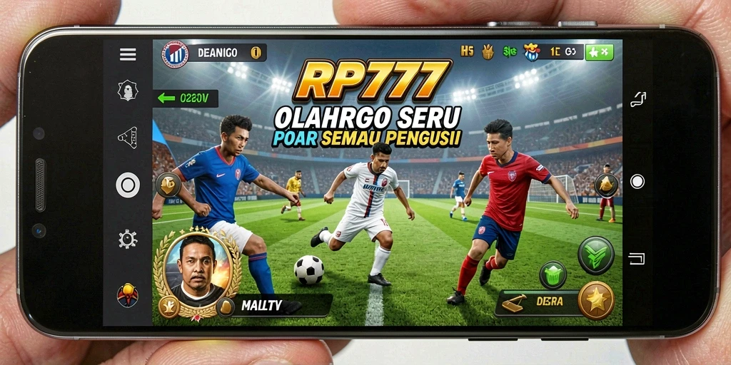 Screenshot utama RP777 menampilkan aksi gameplay olahraga yang mendebarkan.