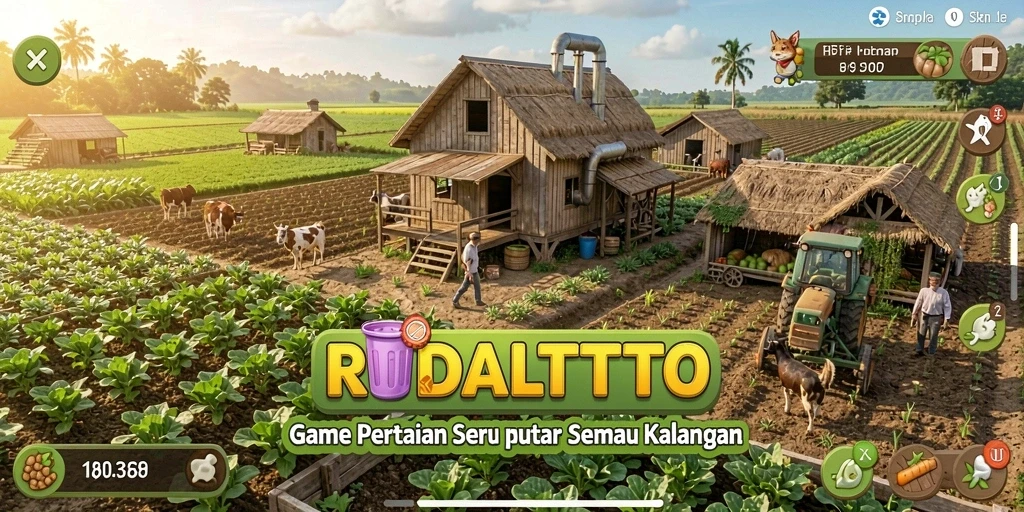 Screenshot utama RUDALTOTO menampilkan keseruan gameplay bertani.